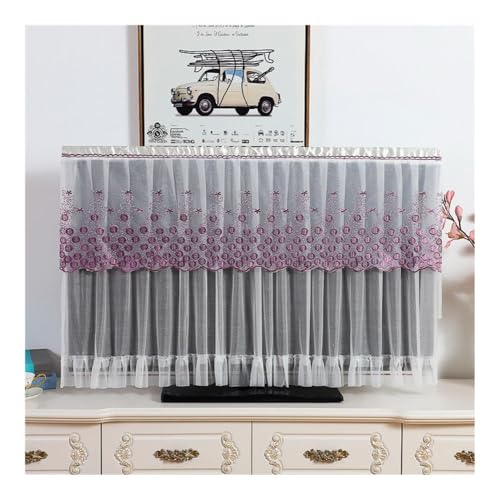 pipisweet LCD-TV-Abdeckungen, Spitze, zum Aufhängen, vertikal, Staub, flache gebogene Oberfläche, Monitorschutz, moderne Wohnzimmer-Dekoration (12,102 x 63 cm) von pipisweet