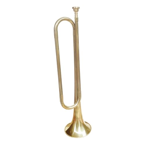 BB Bugle Kavallerie-Trompete aus Messing, mit Handschuhen, 47 cm, einfach zu spielen, für Anfänger, Kinder, Party, Musikinstrument BB Bugle Kavallerie-Trompete aus Messing, mit Handschuhen, 47 cm, einfach zu spielen, für Anfänger, Kinder, Party, Musikinstrument von pistro