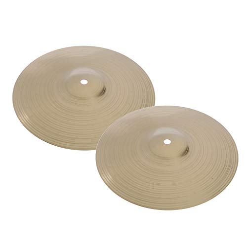 Crash-Becken aus goldener Messing-Legierung, Hi-Hat-Becken für Schlagzeug-Set, 25,4 cm, 2 Stück Crash-Becken aus goldener Messing-Legierung, Hi-Hat-Becken für Schlagzeug-Set, 25,4 cm, 2 Stück von pistro