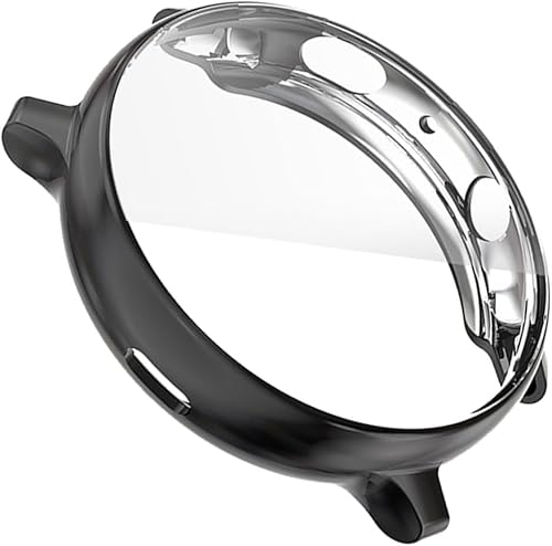 Galvanisiertes Uhrengehäuse, kratzfeste Schutzhülle mit präzisen Aussparungen für Smartwatches (4 x 4 x 0,7 cm) (schwarz) von pistro