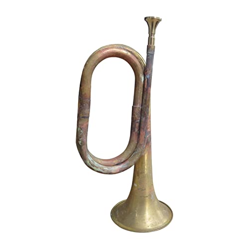 Retro Vintage Messing Trompete 32,6 cm massives Kupfer und Messing Bugle Kavallerie Trompete für Orchesterband Retro Vintage Messing Trompete 32,6 cm massives Kupfer und Messing Bugle Kavallerie Trompete für Orchesterband von pistro