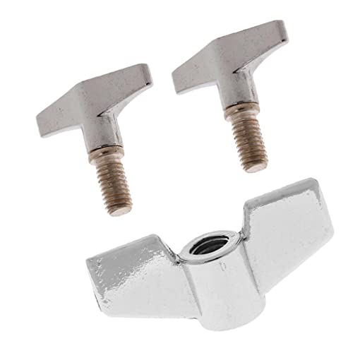 Trommel-Beckenständer, Flügelmuttern mit Handknauf-Schraube, 3-teiliges Becken-Set, Zinklegierung, Becken-Ersatzzubehör für Schlagzeuger von pistro