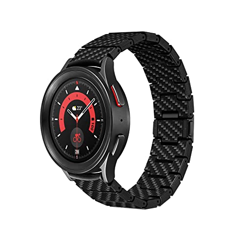 pitaka Carbon Armband für Samsung Galaxy Watch 6/6 Classic/5/5Pro/4 Classic/4 aus Kohlefaser Uhrenarmband 47mm/46mm/45mm/44mm/43mm/42mm/40mm Universal Ersatzarmband mit Magnetischem Verschluss Modern von pitaka