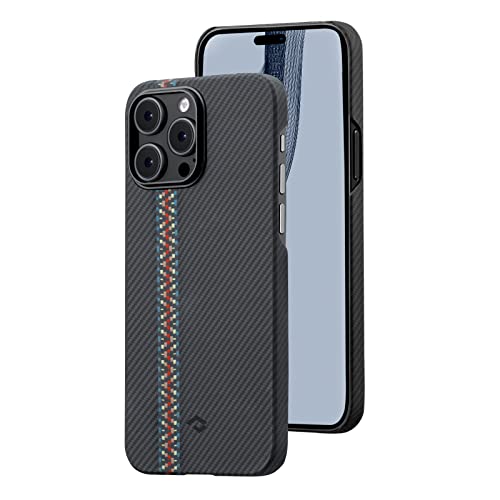 pitaka Ultradünne Hülle für iPhone 14 Pro Kompatibel mit Magsafe aus Aramidfaser Magnetische Schutzhülle mit 3D Textur Haptik Kratzfeste Handyhülle Minimalismus [MagEZ Case 3] Rhapsodie von pitaka