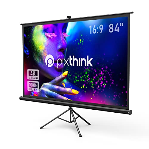 Projektionsleinwand mit Ständer, Pixthink 84 Zoll Projektionsleinwand 4K HD mit faltenfreiem Design, Indoor Outdoor für Hinterhof-Filmnacht, Büro-Präsentation (1.1Gain, 16:9&165°Ansichtswinkel) Projektionsleinwand mit Ständer, Pixthink 84 Zoll Projektionsleinwand 4K HD mit faltenfreiem Design, Indoor Outdoor für Hinterhof-Filmnacht, Büro-Präsentation (1.1Gain, 16:9&165°Ansichtswinkel) von pixthink