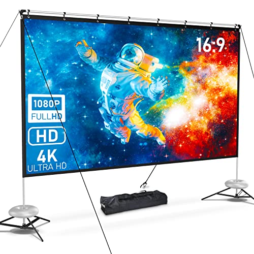 Projektionswand und Ständer, Pixthink 120 Zoll Indoor Outdoor Projektionswand, Portable 16:9 4K HD Rear Front Movie Screen mit Tragetasche Faltenfreies Design für Home Theater Backyard Cinema Projektionswand und Ständer, Pixthink 120 Zoll Indoor Outdoor Projektionswand, Portable 16:9 4K HD Rear Front Movie Screen mit Tragetasche Faltenfreies Design für Home Theater Backyard Cinema von pixthink