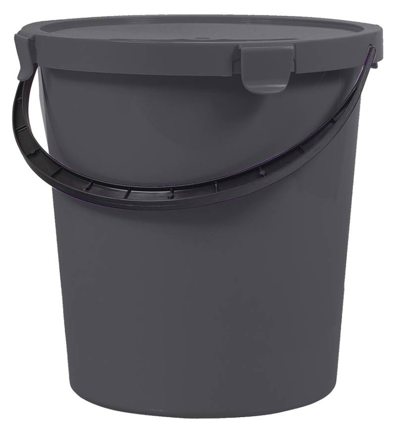 plast team Pflückeimer mit Deckel, 5 Liter, dunkelgrau von plast team