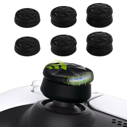 PlayVital 3 Höhe Cushion Thumbstick Caps für ps5, für ps4, Joystick Kappen Zubehör für Xbox Core Wireless Controller, Daumenkappen für Xbox One, Elite Series 2,für Switch Pro(Razor-Schwarz) von playvital