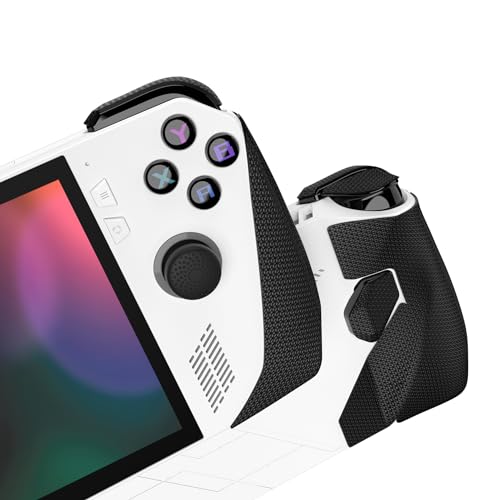 PlayVital Anti-Rutsch Grip Aufkleber für ROG Ally Konsole mit rutschfeste Weiche Texturierte Trigger&Rücktasten Skin Sticker-Hexagonales Diamantmuster,Schwarz von playvital