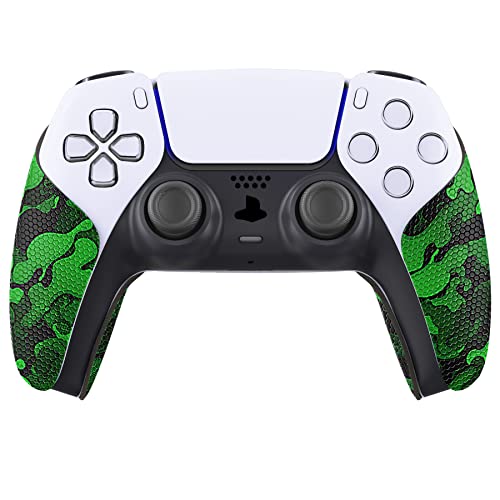 PlayVital Controller Grip Sticker Kompatibel mit ps5,rutschfeste schweißabsorbierende strukturierte Gummipads Griffpolster Sticker Skin für ps5 Controller(Schwarz Grün Camouflage) von playvital