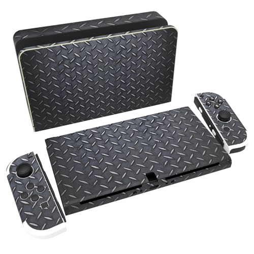 PlayVital Skin Sticker für Nintendo Switch OLED,Aufkleber Sticker Decal Folie Abziehbild Skin Faceplates Klebefolie für Switch OLED Konsole&Joy Con&Dock&Grip(Schwarzer Diamant Metall Textur) PlayVital Skin Sticker für Nintendo Switch OLED,Aufkleber Sticker Decal Folie Abziehbild Skin Faceplates Klebefolie für Switch OLED Konsole&Joy Con&Dock&Grip(Schwarzer Diamant Metall Textur) von playvital