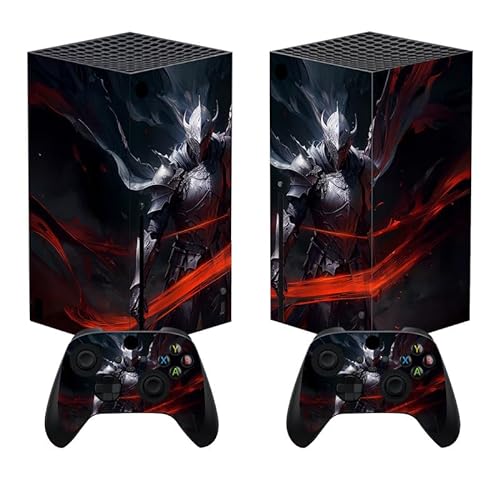 PlayVital Skin für Xbox Series X, Aufkleber Stickers Vinyl-Skins Schutzfolie Design Folie Zubehör für Xbox Series X Konsole Controller-Silberner Ritter von playvital