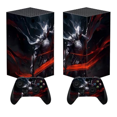 PlayVital Skin für Xbox Series X, Aufkleber Stickers Vinyl-Skins Schutzfolie Design Folie Zubehör für Xbox Series X Konsole Controller-Silberner Ritter von playvital