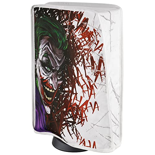 PlayVital Staubhülle für ps5,Spritzwasserdichte Tasche Staubschutze Hülle,Schutzhülle Abdeckung Case für PS5 Konsole Digital Edition&Regular Edition(Clown Hahaha) von playvital