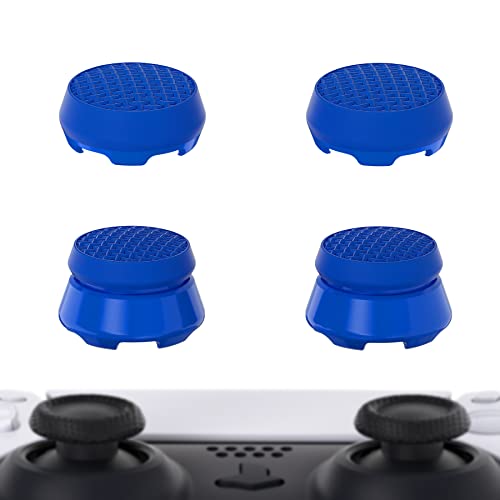 PlayVital Thumbs Pro Joystick Extender für PS5,Thumbstick Kappen Zubehör für PS5 Controller-2 High Raise&2 Mid Raise Dome(Armor-Blau) von playvital