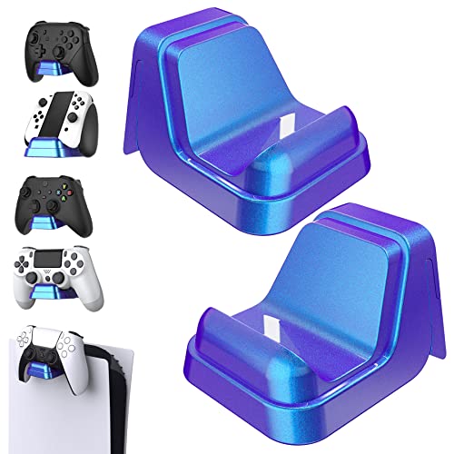 playvital 2 Stück Wandhalterung Controller/Kopfhörer Halter für ps5, Stand für Xbox Series Controller, Wandhalter für Switch Pro Controller Konsole Ständerhalter Zubehör für ps5(Lila Blau) von playvital