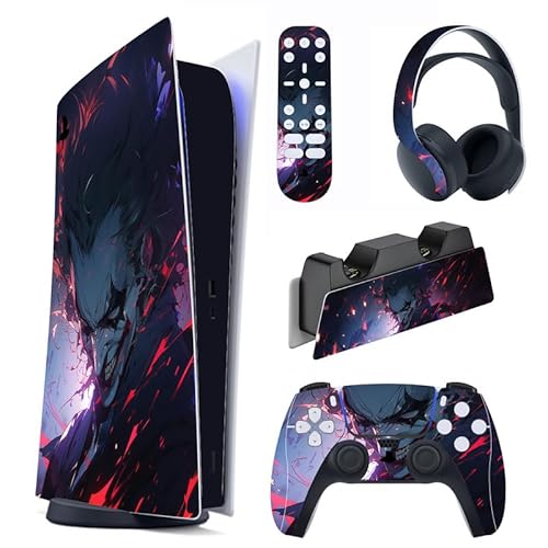 playvital Skin Kompatibel mit ps5 Konsole Digital Edition,Aufkleber Vinyl-Skin Schutzfolie Stickers für PS5 Konsole,Controller,Ladestation,Headset,Medienfernbedienung-Böser Clown von playvital