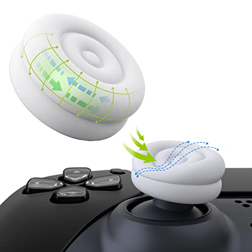 playvital Thumbstick Caps für ps5,Stick Aufsätze für ps4,Kappen für Xbox Series X&S,Joystick Caps Zubehör für Xbox One/Elite Series 2,Analog Stick Kappen für Switch Pro Controller-Weiß von playvital