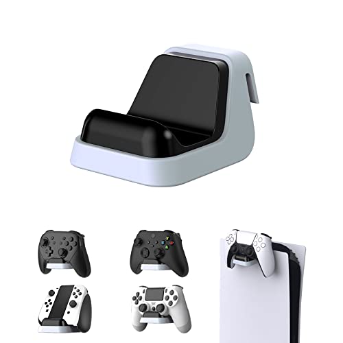 playvital Wandhalterung Controller/Kopfhörer für ps5, Stand mit Anti-rutsches Design für Xbox Series Controller, Wandhalter für Switch Pro Controller Konsole Ständerhalter Zubehör für ps5(Weiß) von playvital