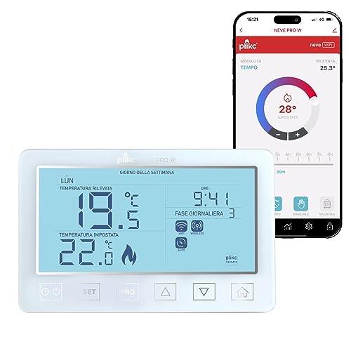 Digitales WLAN-Thermostat mit Dual-Band kompatibel mit Alexa - Stromversorgung 230 V - (Schnee PRO W) von plikc