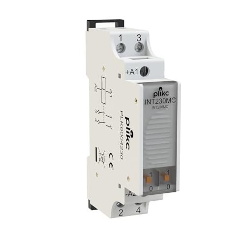 Relais Elektromechanischer Impulsschalter, modular, 230 VAC, 10 A (Bipolar - INT230MC) von plikc