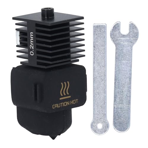 3D-Drucker-Hotend, abnehmbares Düsenset aus gehärtetem Stahl, verbessertes Gewindeextruder-Ersatzzubehör für A1 A1 Mini-3D-Drucker mit Hochtemperatur-Filamentunterstützung (0,2 mm) von plplaaoo