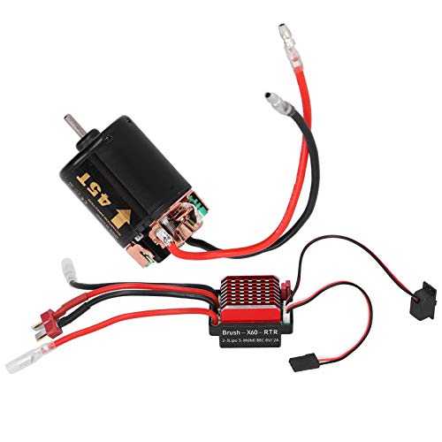 540 Bürstenmotor, RC-Automotor, RC-Motor-Regler, 360a-Regler Mit T-Stecker-Zubehör, Passend Für Tamiya 1/10 RC-Automodell, RC-Autozubehör(45T), rc auto motor bürstenmotor rc motor bürstenlos rc m von plplaaoo