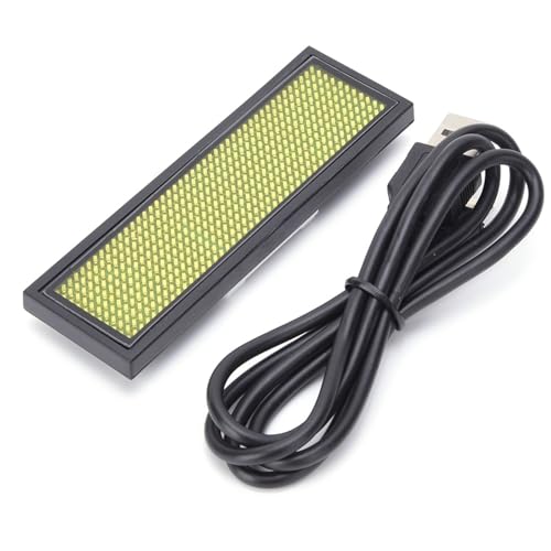 LED -Name Badge Scrolling Message Tag Chinese 4 Charakterzeichen Display mehrsprachige Abs Kunststoff Blau gelb weiß 93x30x6mm für Flughäfen Einkaufszentren Einkaufszentren (Gelb) von plplaaoo