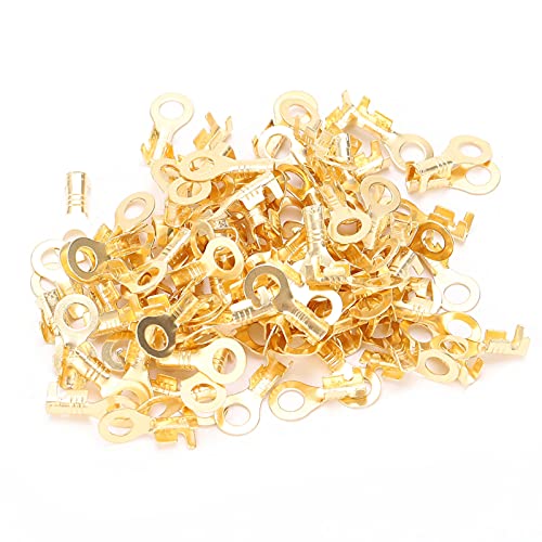 Lug -Ring -Anschlüsse Messing Kältekabel -Kabel -Krimpernverbinder M4 4,2 mm 100pcs langlebig mit hohen Temperaturen für elektrische Komponenten und Batterien von plplaaoo