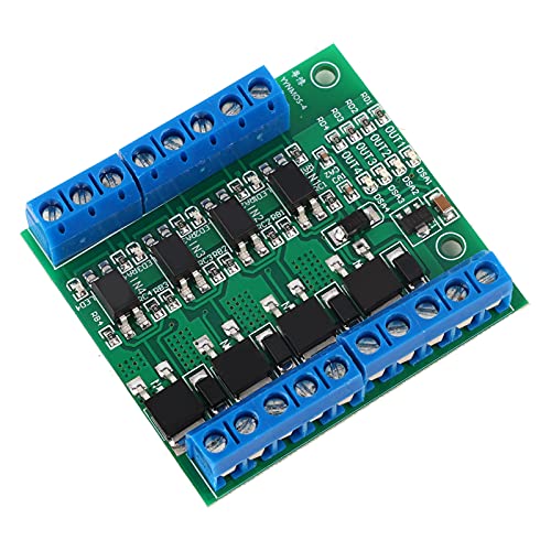 PWM 4-Kanal-MOSFET-Modul, hochwertiges PLC-Verstärker-Leiterplatten-Treibermodul mit Entstörungsfähigkeit für Gleichstrommotor, LED-Streifen, Mikropumpe, Magnetventil von plplaaoo