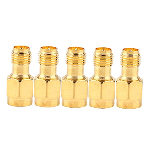 SMA-Stecker auf RP-SMA-Buchse, HF-Koaxial-Adapter-Steckersatz, Hochleistungs-Stecker aus vergoldetem Messing für Antennen-GPS-Basisstationen, 5 Stück SMA-Stecker auf RP-SMA-Buchse, HF-Koaxial-Adapter-Steckersatz, Hochleistungs-Stecker aus vergoldetem Messing für Antennen-GPS-Basisstationen, 5 Stück von plplaaoo
