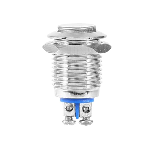 Wasserdichter 12-mm-Startknopf aus Metall, Momentandruckknopf, elektrischer Schalter, langlebige, zuverlässige Schaltkreissteuerung für elektromagnetisches Starterschützrelais, von plplaaoo