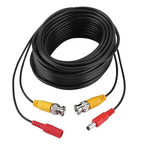 plplaaoo BNC -Video DC -Stromverlängerungskabel Hochwertiges haltbares wetterfestes Koaxkabel für CCTV -Systeme Gewerbliche Wohngebrauch Schwarz 5m 10 m 15 m 20m Optional (20m) von plplaaoo
