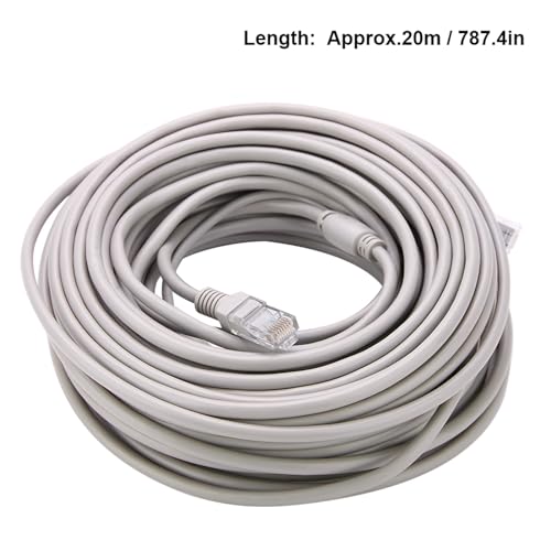 plplaaoo RJ45 DC Ethernet CCTV-Kabel, Cat 5-Stromverlängerung, Zwei-in-Eins-Kabel mit RJ45-Anschluss, kompatibel mit 2,1 mm 5,5 mm Buchse, geeignet für 10 Mbit/s 100 Mbit/s Netzwerk für (20m) von plplaaoo