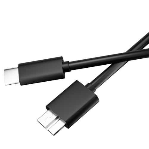 pluX 0,5m USB C-MICRO USB 3.2 Gen2 Festplattenkabel 10Gbit/s USB HDD Kabel Datenkabel Ladekabel Schwarz von pluX