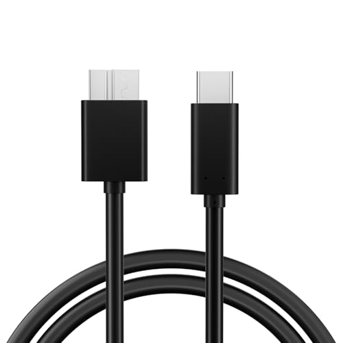 pluX USB C auf Micro USB Kabel, 0,3 Meter USB B auf USB C Festplattenkabel kompatibel mit USB 3.0 Externe Tragbare SSD HDD WD Element, Seagate, Toshiba Canvio, Galaxy S5, Kamera (0,3 Meter) von pluX