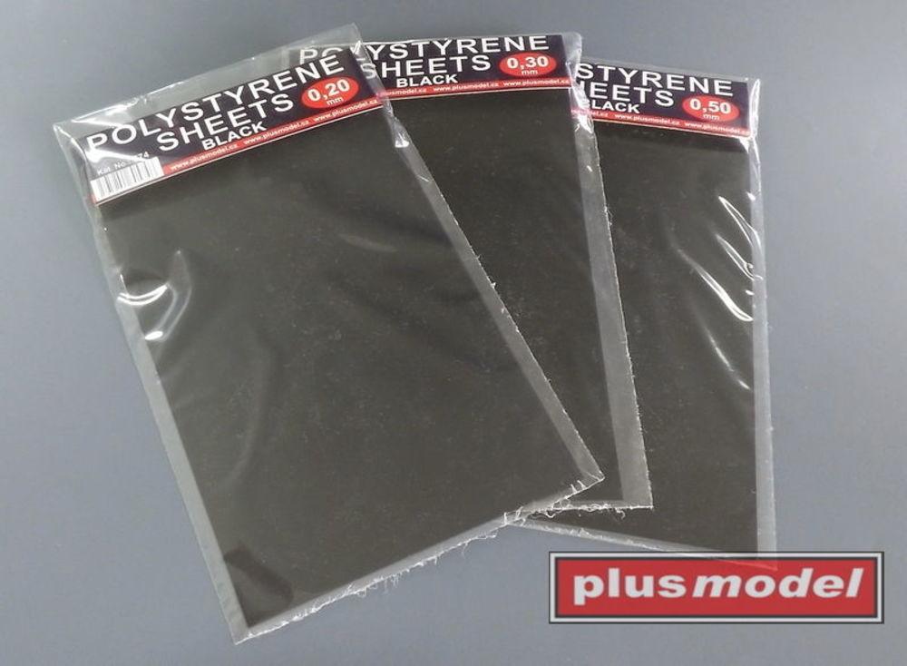 Polystyrene sheets black 0,5 mm (110 x 190 mm) von plusmodel