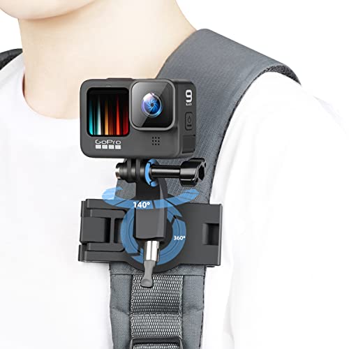 PNGUJIDN Vielseitiger 360° drehbarer Verstellbarer Rucksack-Schultergurt-Clip für GoPro Hero, OSMO Action und die meisten Action-Kameras. von pngujidn