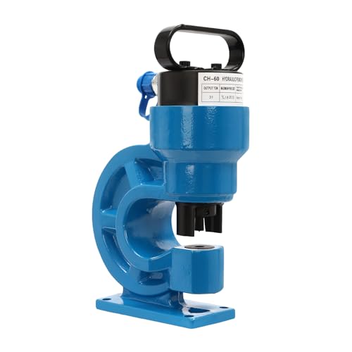 CH-60 Hydraulische Locher Werkzeug, Hydraulisch Blechlocher Lochstanze, 3/8“,1/2”,5/8“,3/4”, 31T Hydraulisches Lochstanzer-set für Baustellen, Fabriken, Blau von pochcicou