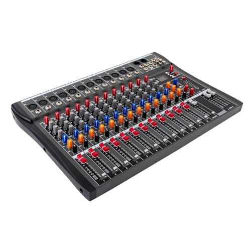 Mischpult DJ, DJ Sound Controller Interface-Mixer mit LCD-Display, Drei-Band-Equalizer, Echtzeit-Überwachung, Bluetooth 12 Kanal Audio Mixer für Heim-KTV, Bar Mischpult DJ, DJ Sound Controller Interface-Mixer mit LCD-Display, Drei-Band-Equalizer, Echtzeit-Überwachung, Bluetooth 12 Kanal Audio Mixer für Heim-KTV, Bar von pochcicou