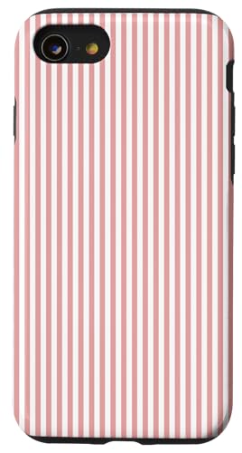 Dusty Rose Nadelstreifen in einem englischen Landgarten Hülle für iPhone SE (2020) / 7 / 8 von podartist