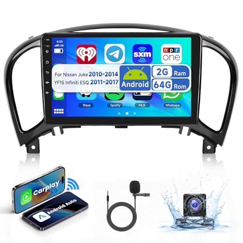 2G&64G 9" Android Autoradio Für Nissan Juke J15 2010-2019/ YF15 Infiniti ESQ 2011-2017 mit Wireless Carplay Android Auto,Touchscreen Bluetooth HiFi/RDS/FM Radio + WiFi Navi/AHD Rückfahrkamera/CANBUS von podofo