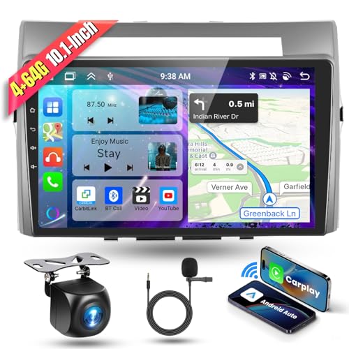 4G&64G 8-CORE Podofo 9‘’Autoradio Bluetooth Für Toyota Corolla Verso AR10 2004-2009 Carplay Android Auto Wireless,DSP,WiFi GPS Navi HiFi/RDS/FM,Android 13 Radio 2 din mit AHD Rückfahrkamera von podofo