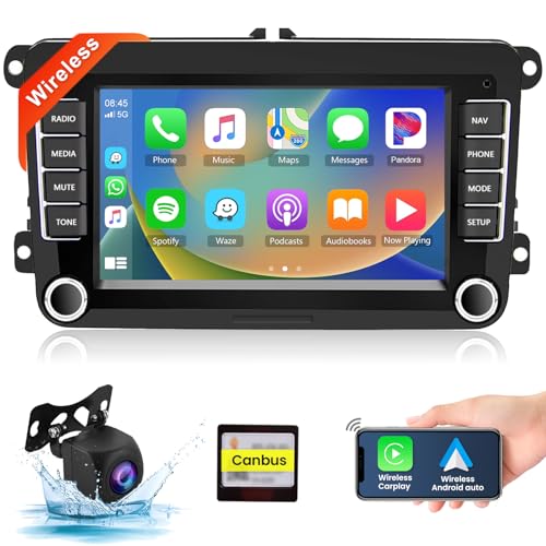 7‘’Android Autoradio 2 Din Für VW Golf Tiguan Polo Skoda Passat mit Apple Carplay&Android Auto,Car Stereo mit Hi Fi FM/RDS Radio 2 Din mit Bluetooth WiFi/GPS/DAB+ AHD Rückfahrkamera 36/40 pin von podofo