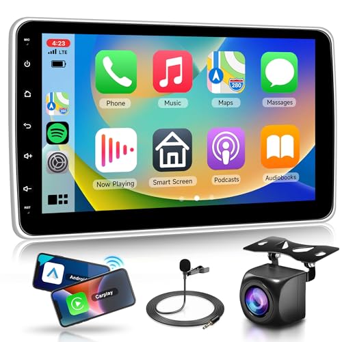 Podofo 1-DIN-Autoradio Abnehmbarer Bildschirm mit drehbarem 10-Zoll-Touchscreen, Android 13 2G+64G, Kabelloses Carplay, Android Auto Mirror Link, Bluetooth/FM/RDS/EQ/GPS/WLAN/Lenkradsteuerung Podofo 1-DIN-Autoradio Abnehmbarer Bildschirm mit drehbarem 10-Zoll-Touchscreen, Android 13 2G+64G, Kabelloses Carplay, Android Auto Mirror Link, Bluetooth/FM/RDS/EQ/GPS/WLAN/Lenkradsteuerung von podofo