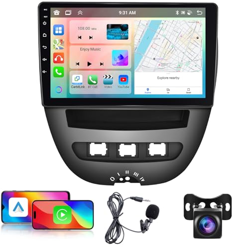Podofo 10,1 Zoll Autoradio für Peugeot 107/Citroen C1/Toyota Aygo, kabelloses Carplay, Android Auto, 8 Core 4G+64G, DSP/Bluetooth/WiFi/Mirror Link/GPS+Rückfahrkamera Podofo 10,1 Zoll Autoradio für Peugeot 107/Citroen C1/Toyota Aygo, kabelloses Carplay, Android Auto, 8 Core 4G+64G, DSP/Bluetooth/WiFi/Mirror Link/GPS+Rückfahrkamera von podofo