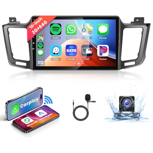 Podofo 2+64G 10-Zoll Autoradio Wireless Carplay Android Auto Für Toyota RAV4 2013-2019 mit Bildschirm Navi Bluetooth/FM/RDS Radio HI-FI AHD Rückfahrkamera/DVR+ SWC+MIC von podofo