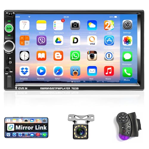 Podofo 2 Din Autoradio mit Bluetooth, 7 Zoll Autoradio mit Bildschirm MP5 Player Unterstützung FM-Radio/AUX/Spiegellink/Lenkradsteuerung/Fernbedienung + 12 Lichtern Rückfahrkamera Podofo 2 Din Autoradio mit Bluetooth, 7 Zoll Autoradio mit Bildschirm MP5 Player Unterstützung FM-Radio/AUX/Spiegellink/Lenkradsteuerung/Fernbedienung + 12 Lichtern Rückfahrkamera von podofo