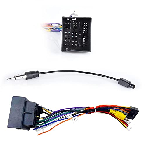 Podofo 52 Pin ISO-Adapterkabel ISO-Konverter Autoradio Radioadapter für VW/Golf/Passat Tiguan/Polo/Touran/Skoda/Seat mit Lenkradsteuerleitungen und Rückwärtssteuerleitung von podofo