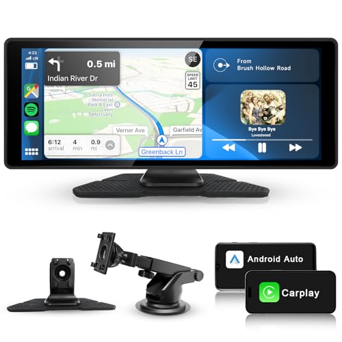 Podofo A-pple CarPlay & Android Auto, 10,26“ Touchscreen Autoradio tragbarer Bildschirm mit Bluetooth Digital Media Receiver Sprachsteuerung Ariplay Online-Karte von podofo